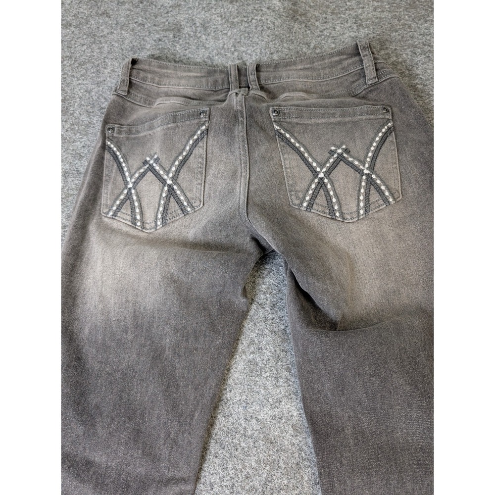 NWT Flamingo Black/Gray Stretch Jeans Size M Distressed Made For Curves Flare - Picture 6 of 10